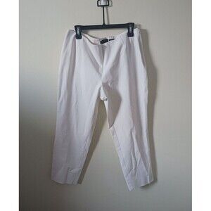 Lafayette 148 New York Cropped Dress Pants Straight Leg Ivory Size12
